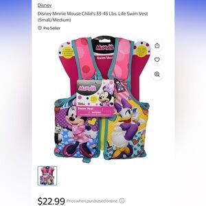 Disney Kids Swim Vest - Pink and Blue